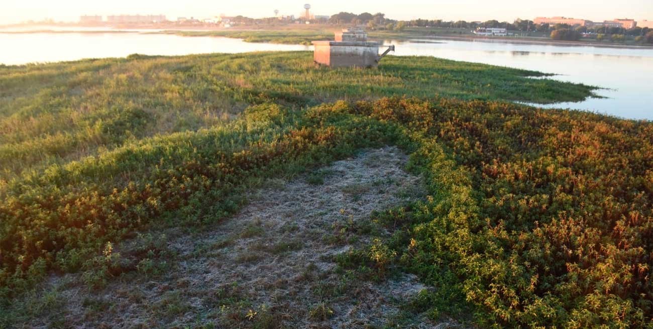 Se "congeló" parte del embalsado de la Laguna Setúbal