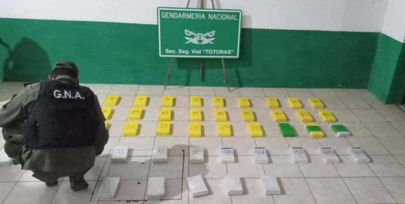 Totoras: detuvieron a un automovilista con más de 50 kilos de cocaína