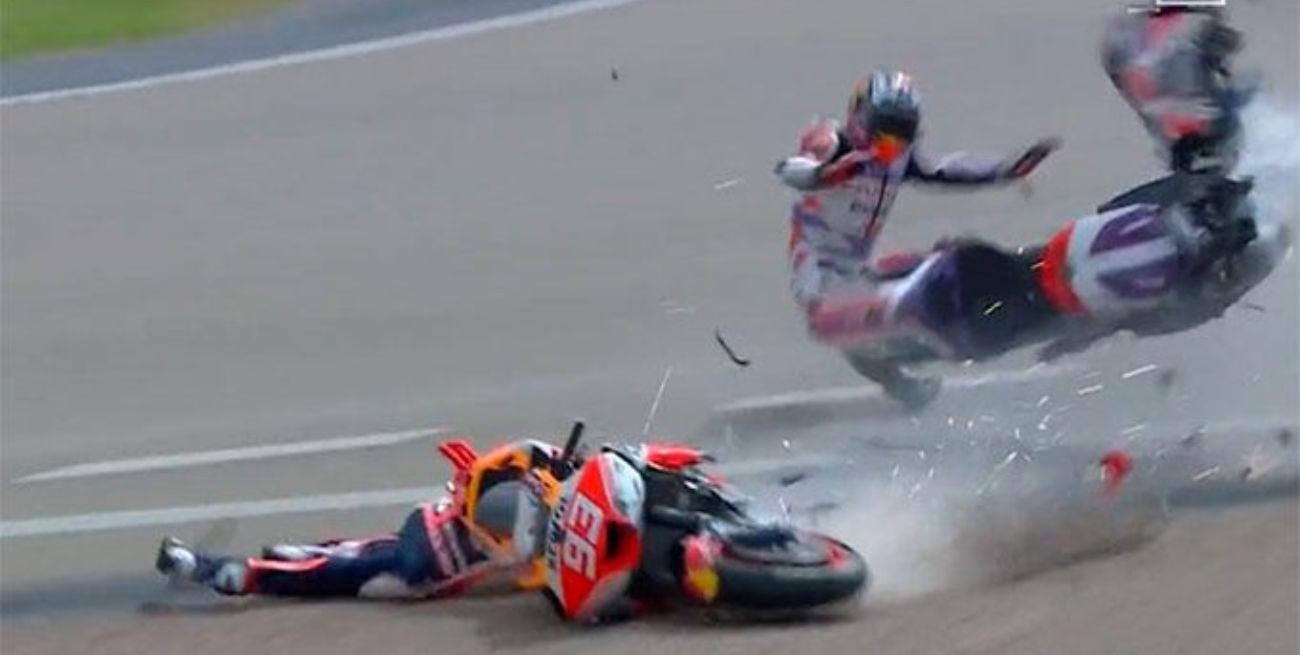Terrible accidente de Marc Márquez en las pruebas del Moto GP de Alemania