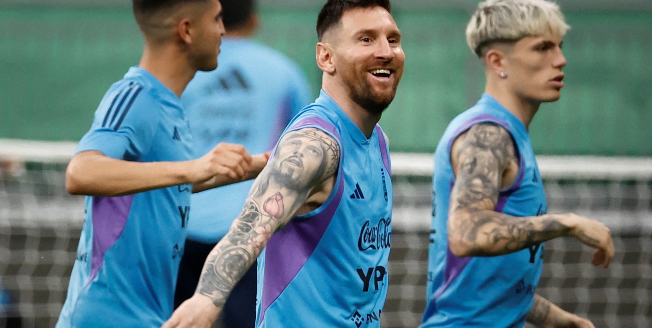 Messi llegó a Rosario con Di María y Otamendi