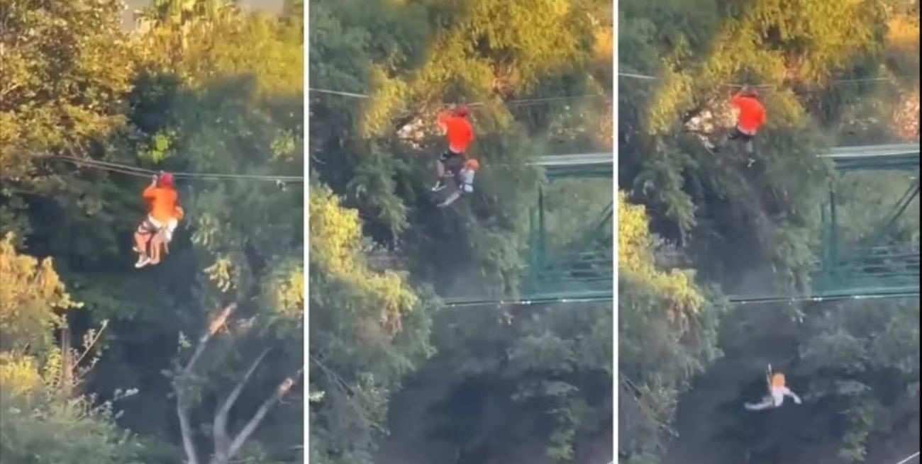 Un nene cayó al vacío al romperse el arnés de la tirolesa en México