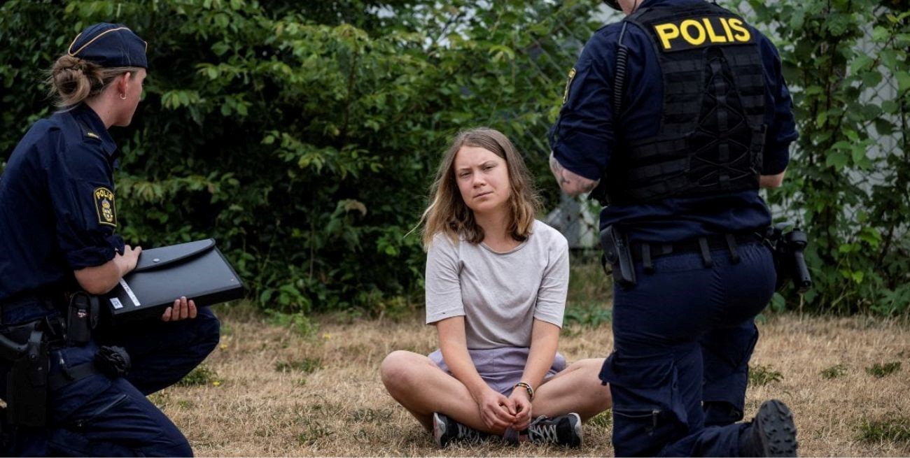 Imputaron a Greta Thunberg por desobediencia a la autoridad durante una protesta