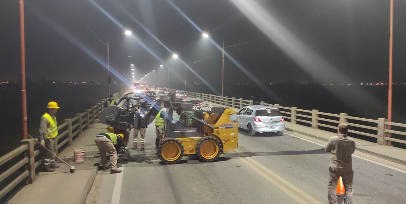Se realizó la primera parte de la reparación en el Puente Carretero
