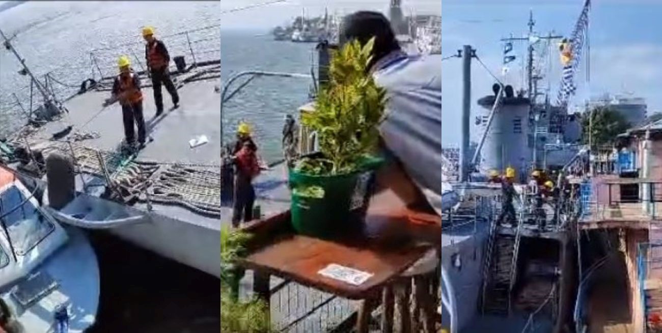 Un buque de la Armada chocó contra un bar flotante y debió ser evacuado