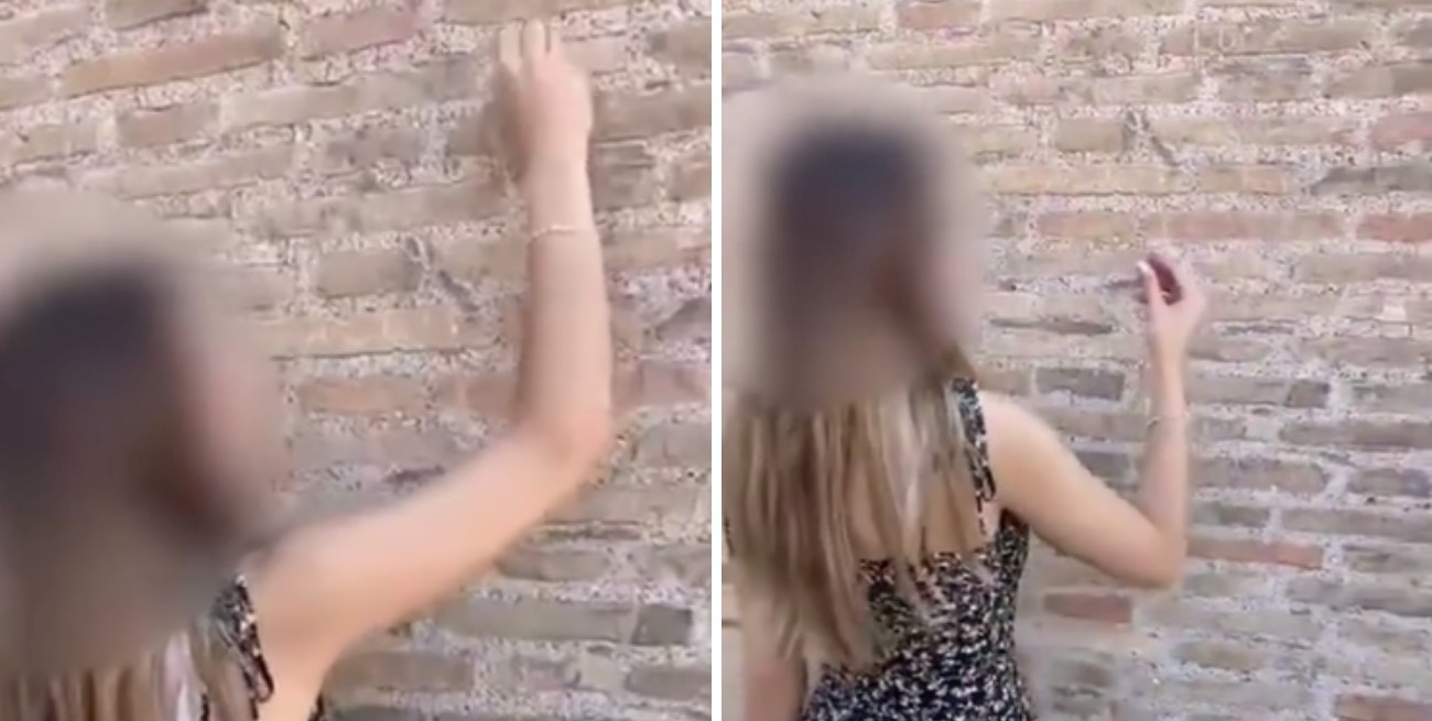 Otra joven turista fue denunciado por vandalizar el Coliseo romano