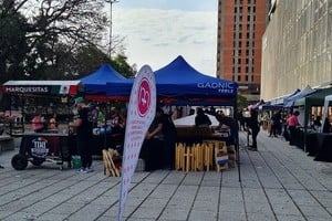 La feria de la explanada de El Molino. "Le agradecemos a la vecina (del audio), nos dio publicidad", fue la humorada de una de las referentes de los emprendedores locales.