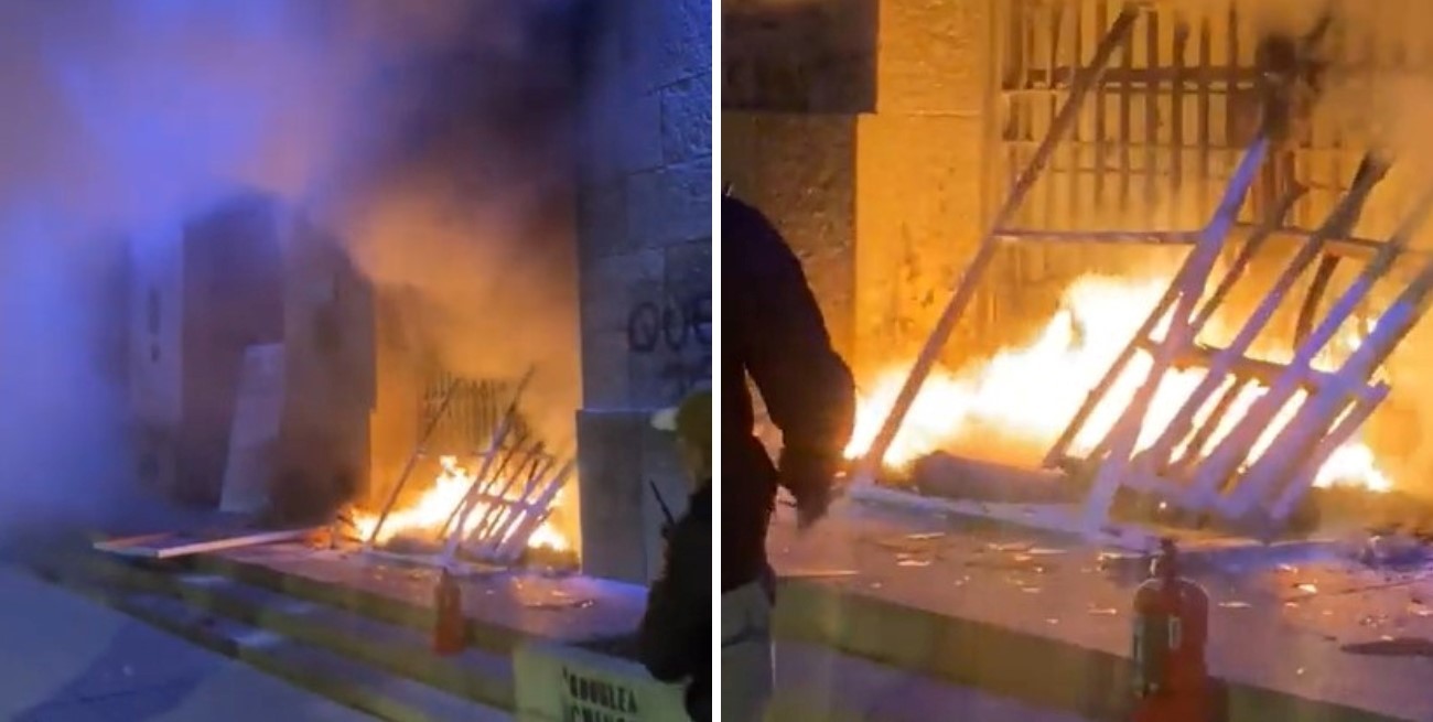 Incendiaron carteles y tachos en la municipalidad de Mar del Plata por la muerte de Facundo Morales