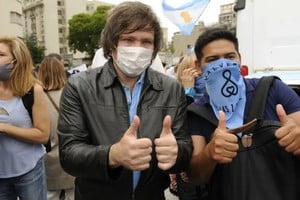 Javier Milei: "Soy militante del pañuelo celeste y mi posición la baso en una cuestión filosófica, biológica y matemática". Imagen de archivo.