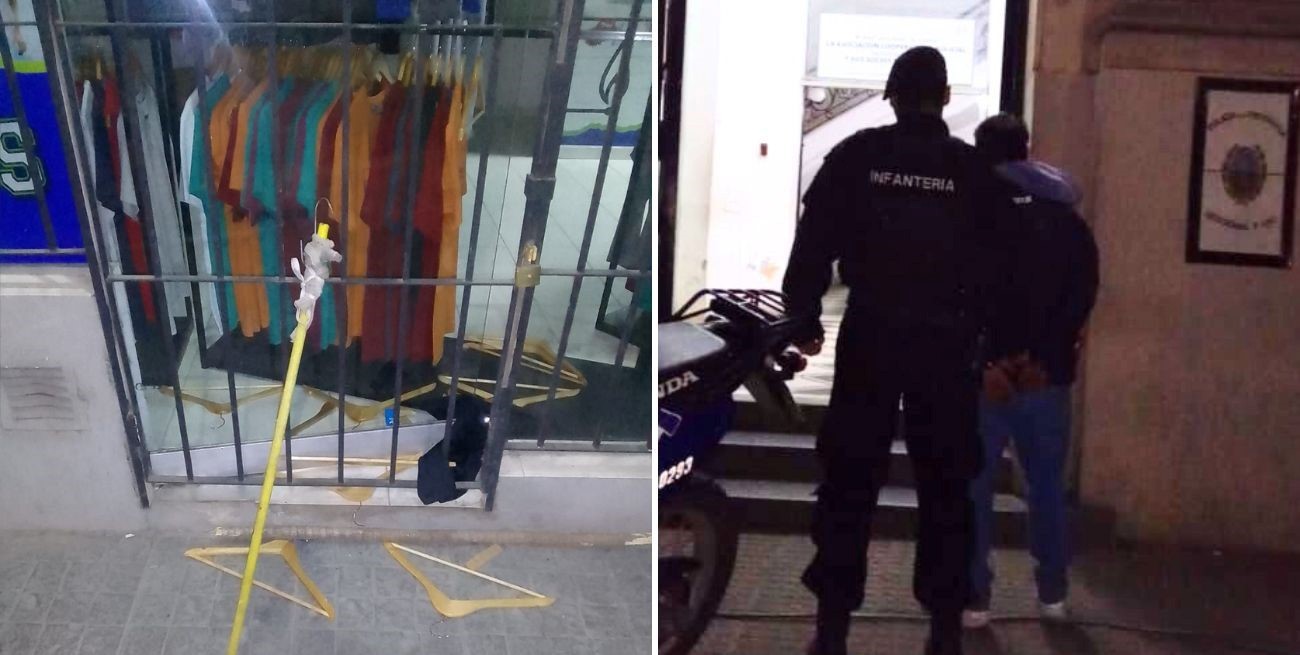 Cinco delincuentes robaron en pilchería e intentaron ingresar a un departamento