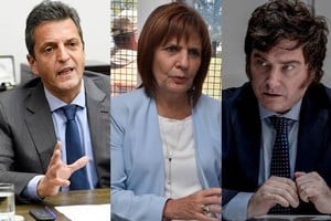 Sergio Massa, Patricia Bullrich y Javier Milei. Créditos: El Litoral