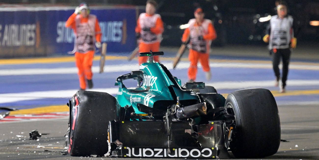 Video: fuerte choque de Stroll en la clasificación del GP de Singapur