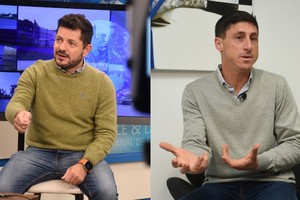 El senador del justicialismo Marcos Castelló, que no logró su reelección, felicitó al ganador de la elección para la banca de La Capital, Francisco "Paco" Garibaldi y también a todos los candidatos de Unidos que se impusieron en la ciudad de Santa Fe. Crédito: Luis Cetraro - Flavio Raina