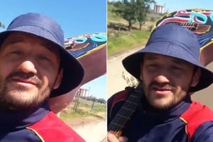 El hincha de Boca ya lleva más de 20 días caminando.