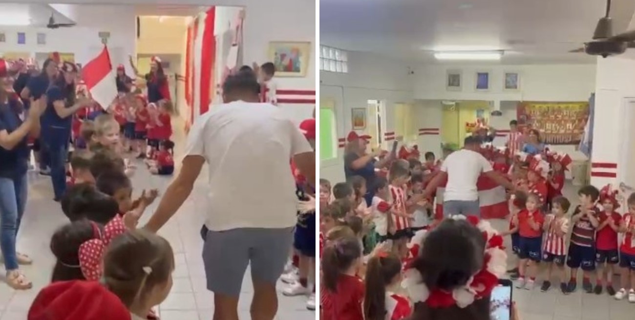 Video: alumnos hicieron un pasillo de aplausos en el IPEI para Claudio Corvalán