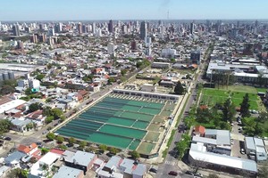 La planta potabilizadora de la ciudad de Santa Fe, vista desde el drone de El Litoral. Foto: Fernando Nicola