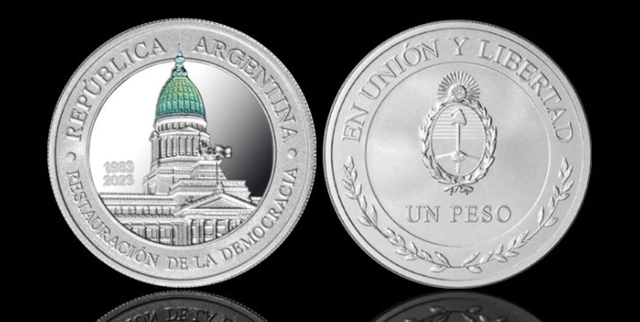 Esta es la nueva moneda de plata por el 40° Aniversario de la Restauración de la Democracia