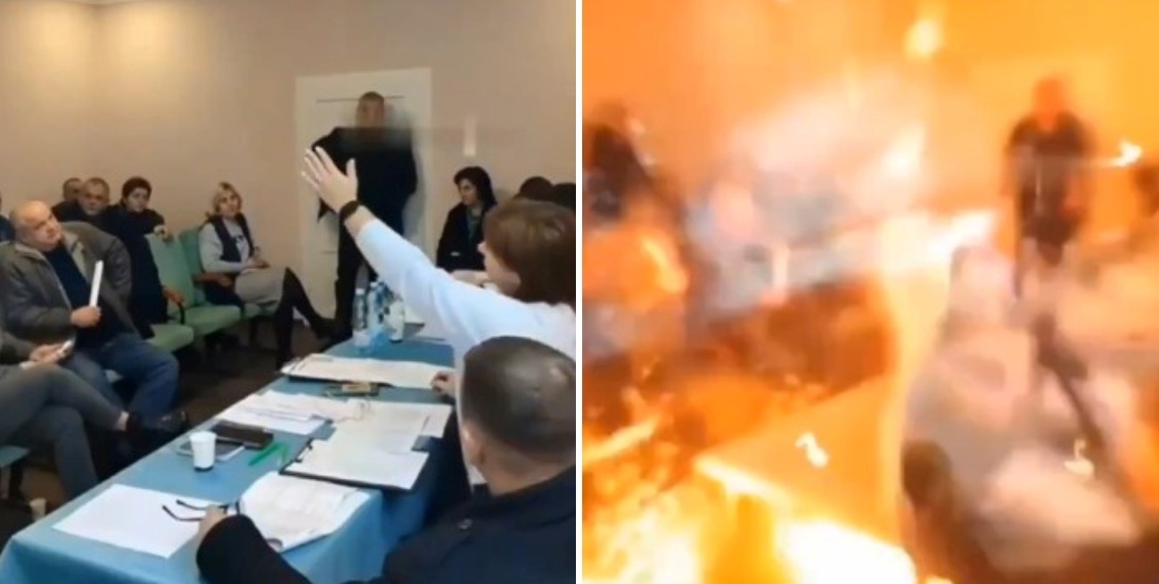 Video: un legislador de Ucrania arrojó granadas y desató el caos en plena reunión