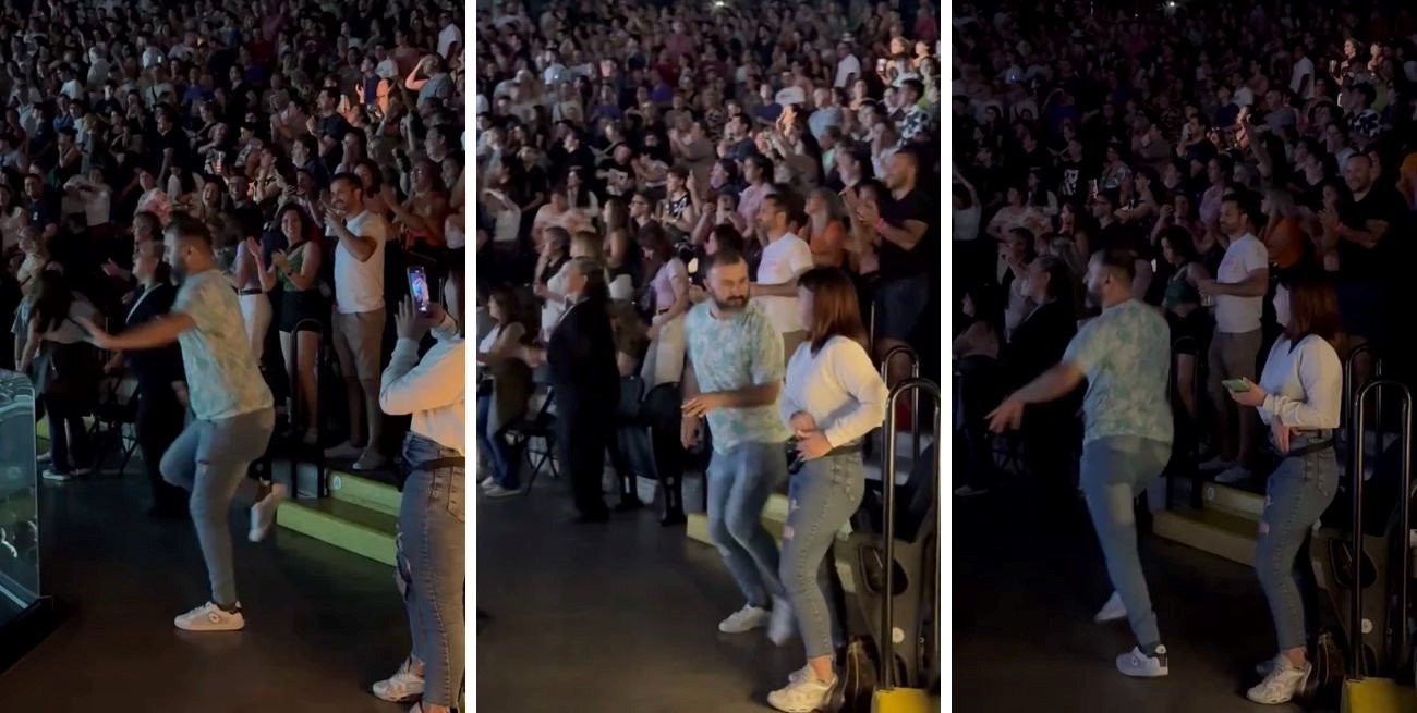 Video: un extraña manera de bailar cumbia se hizo viral en pleno show de Los Palmeras