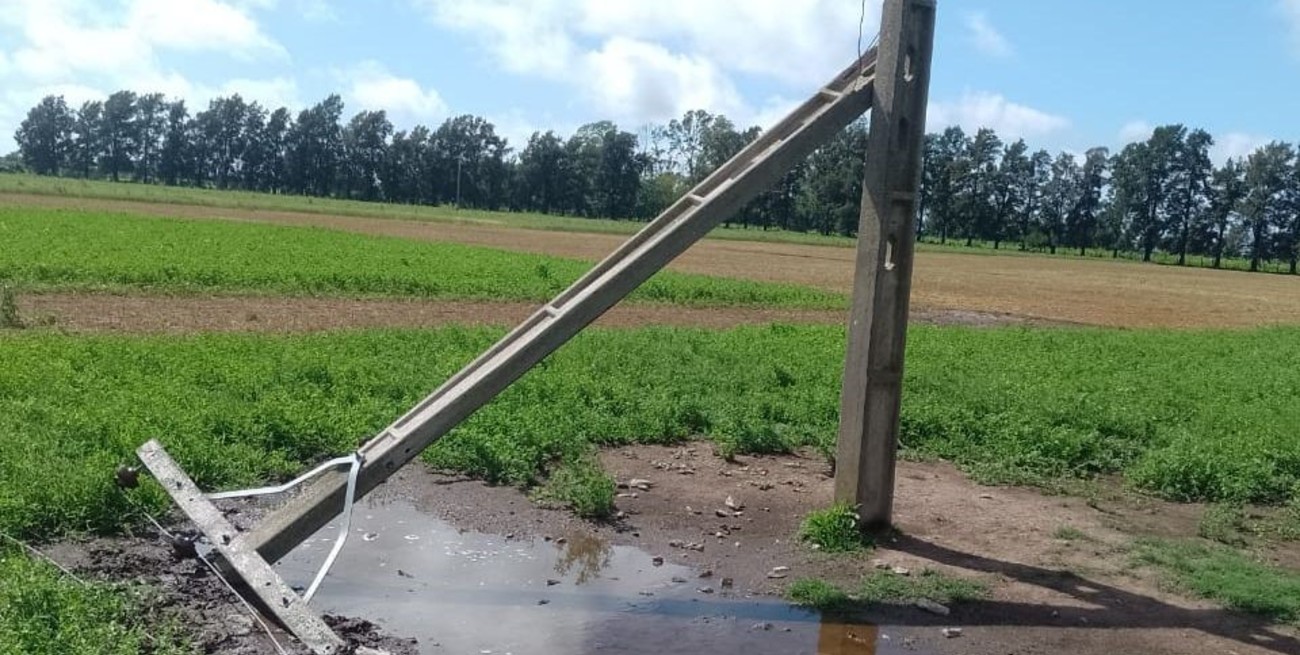 Por la tormenta, hubo postes caídos y cortes de energía en Reconquista, Candioti y Ambrosetti