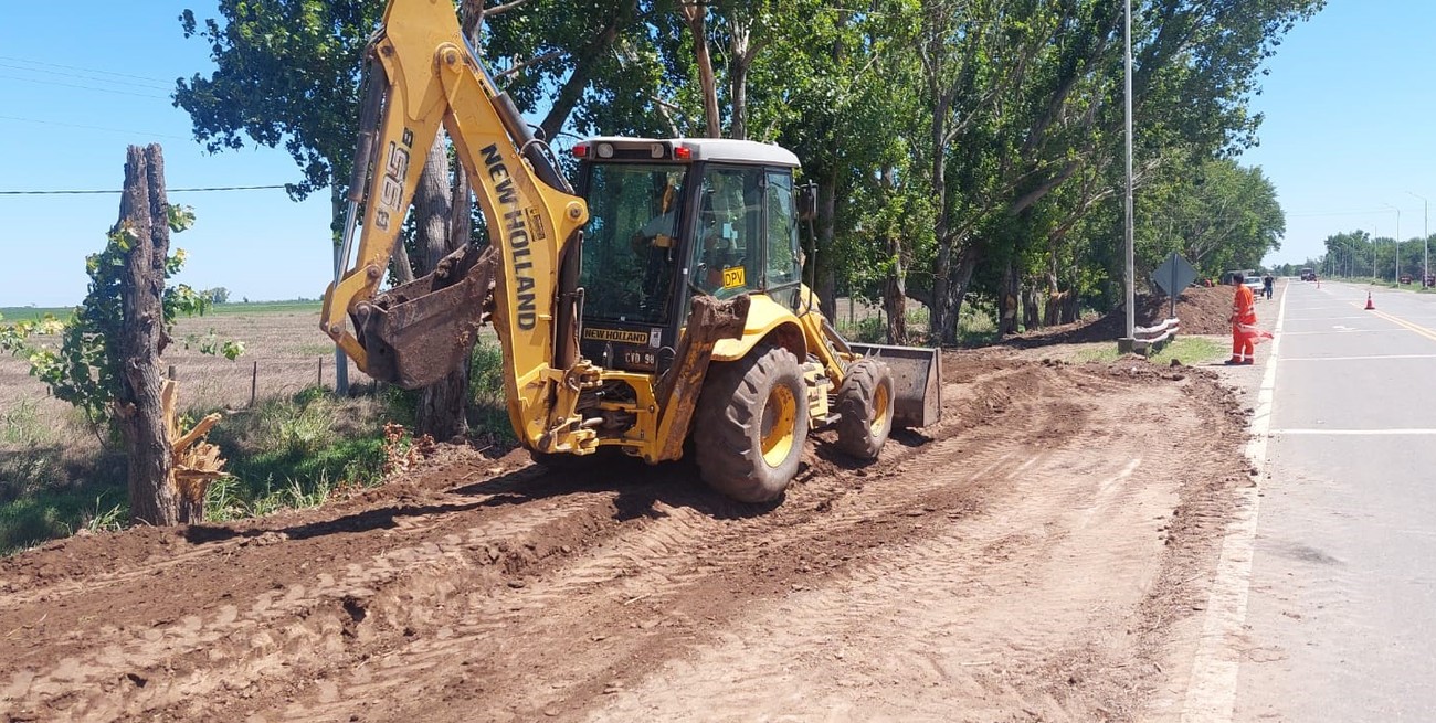 Avanza el bordo en Ruta 13 en El Trébol y se agilizan gestiones para la obra definitiva