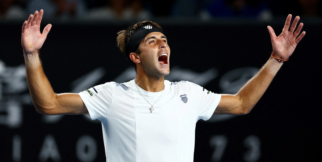 Video: el festejo de Etcheverry tras otro gran triunfo en el Australian Open