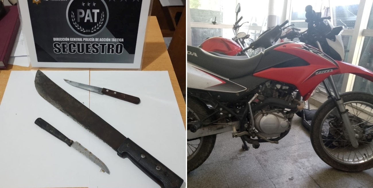 Labor policial: secuestran 30 armas blancas y recuperan 13 motocicletas