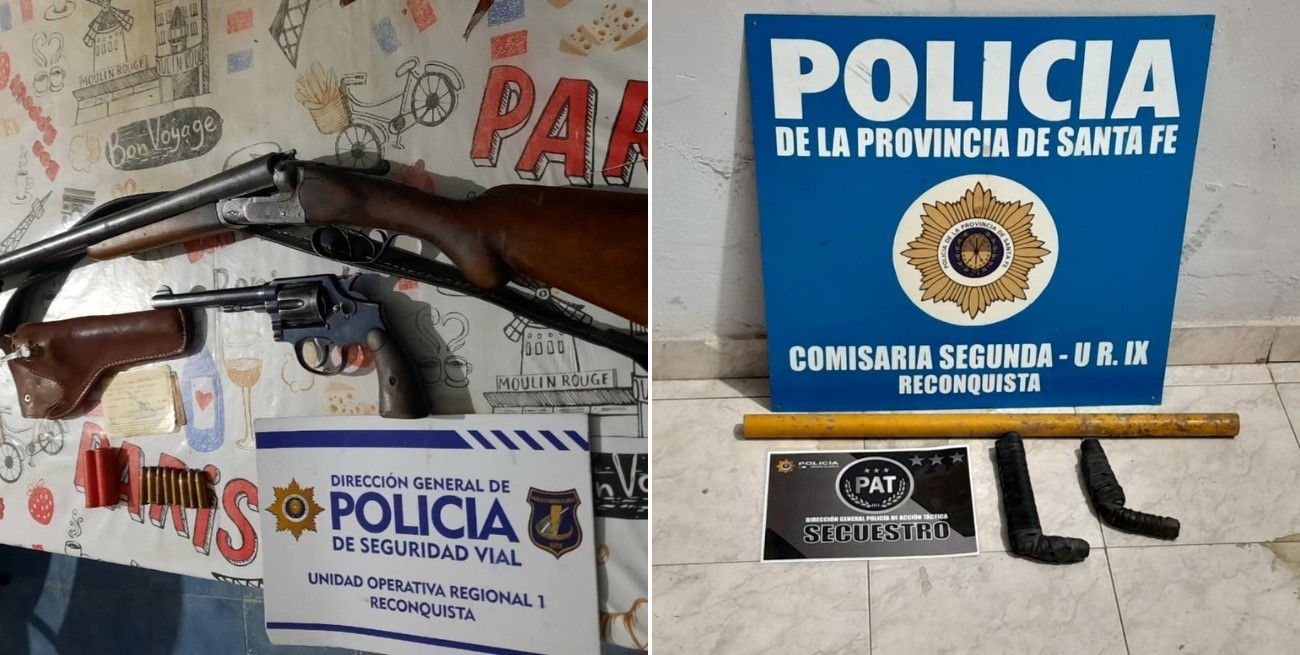 Recuperan dos motos robadas y secuestran seis armas de fuego