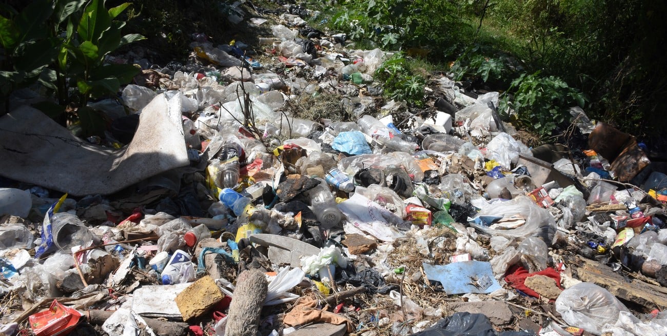 Existe un basural escondido a metros de la plaza principal de barrio Los Troncos