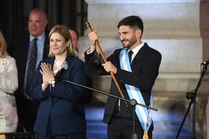 Gisela Scaglia junto a Maxiiliano Pullaro. Crédito: Pablo Aguirre