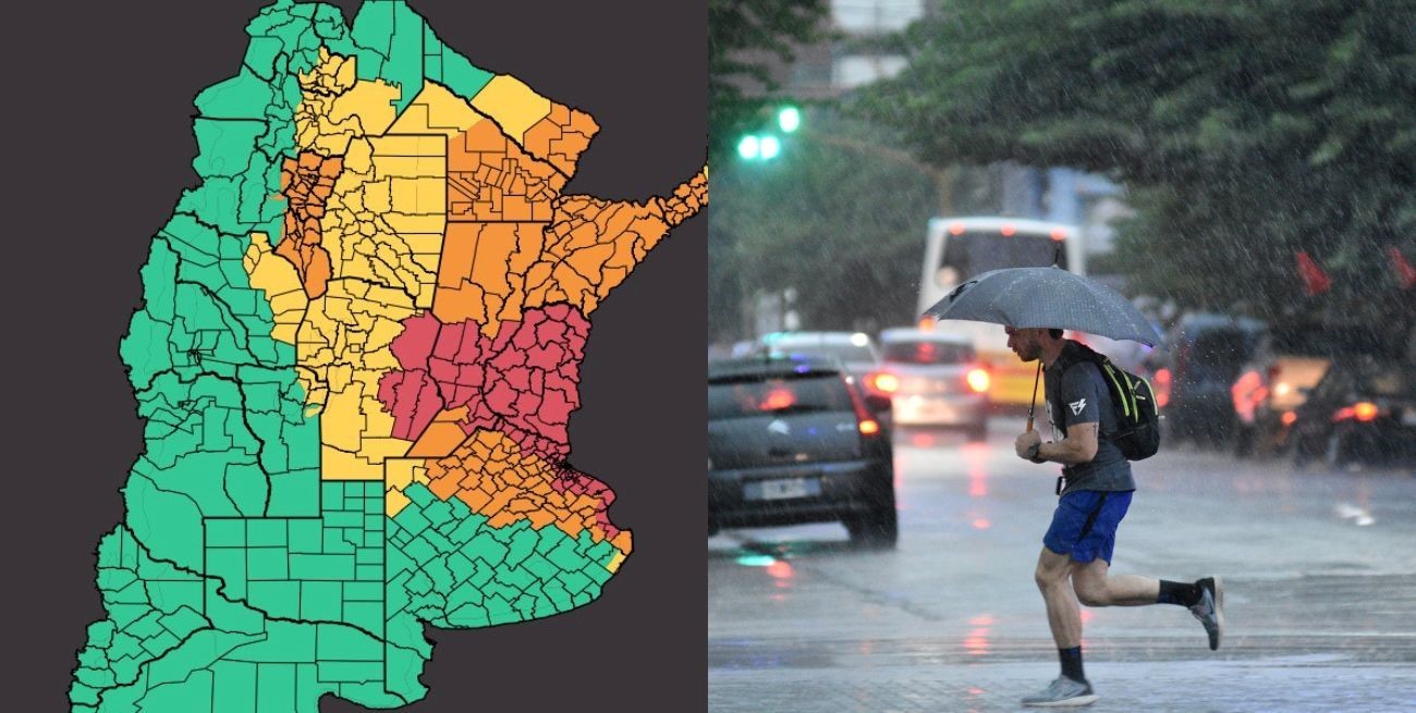 Elevan a nivel rojo el alerta por tormentas que abarca a la provincia de Santa Fe