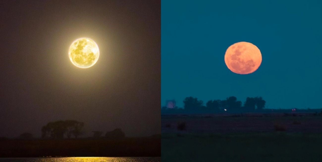 Imponentes imágenes de la "Luna llena de Gusano" desde Laguna El Hinojo de Venado Tuerto