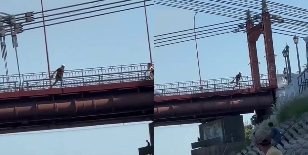 Video: así robaban cables del Puente Colgante
