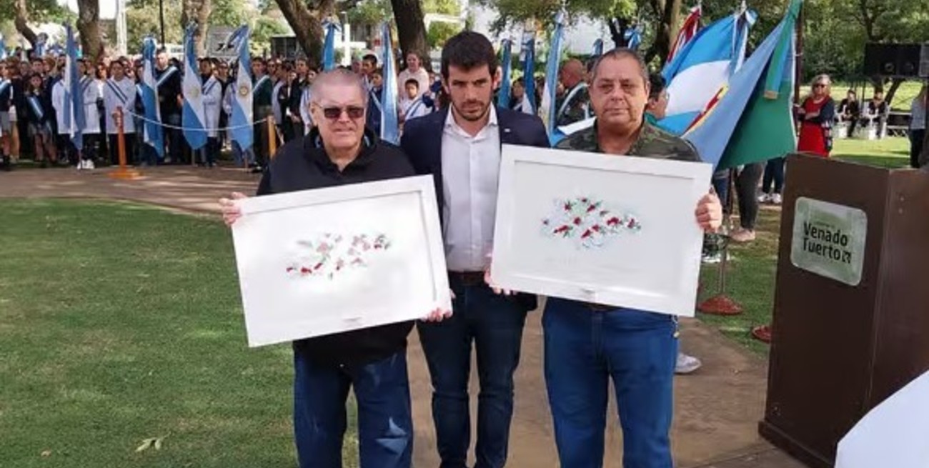 Venado Tuerto: en homenaje a excombatientes, Chiarella llamó a seguir "malvinizando"