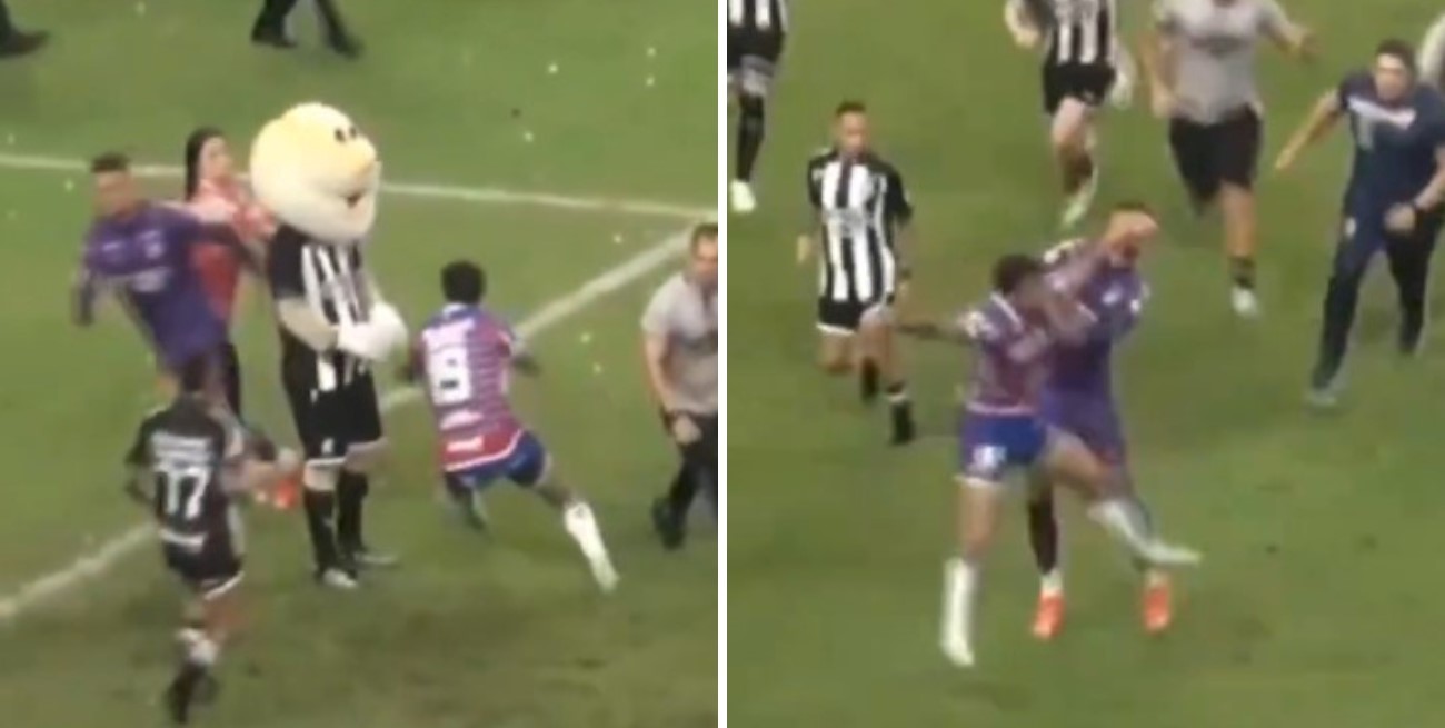 Video: escándalo entre Fortaleza y Ceará con Emanuel Brítez a las trompadas