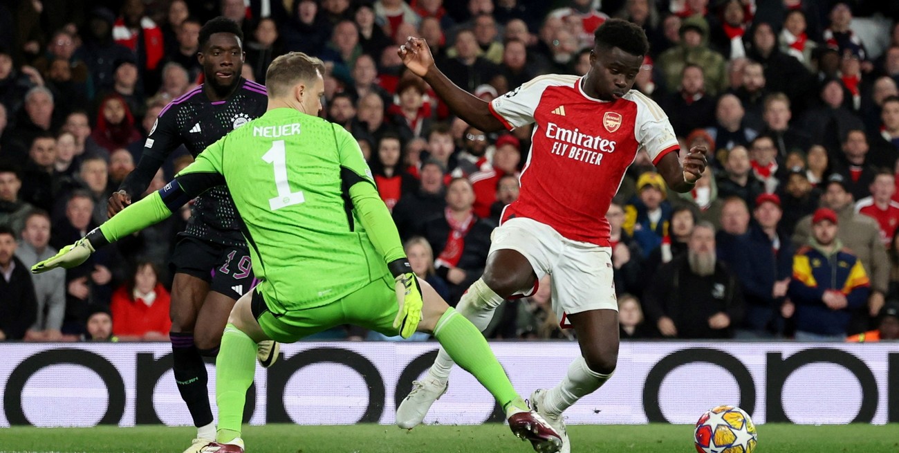 Arsenal y Bayern Múnich igualaron en la ida de los cuartos de final de la Champions League