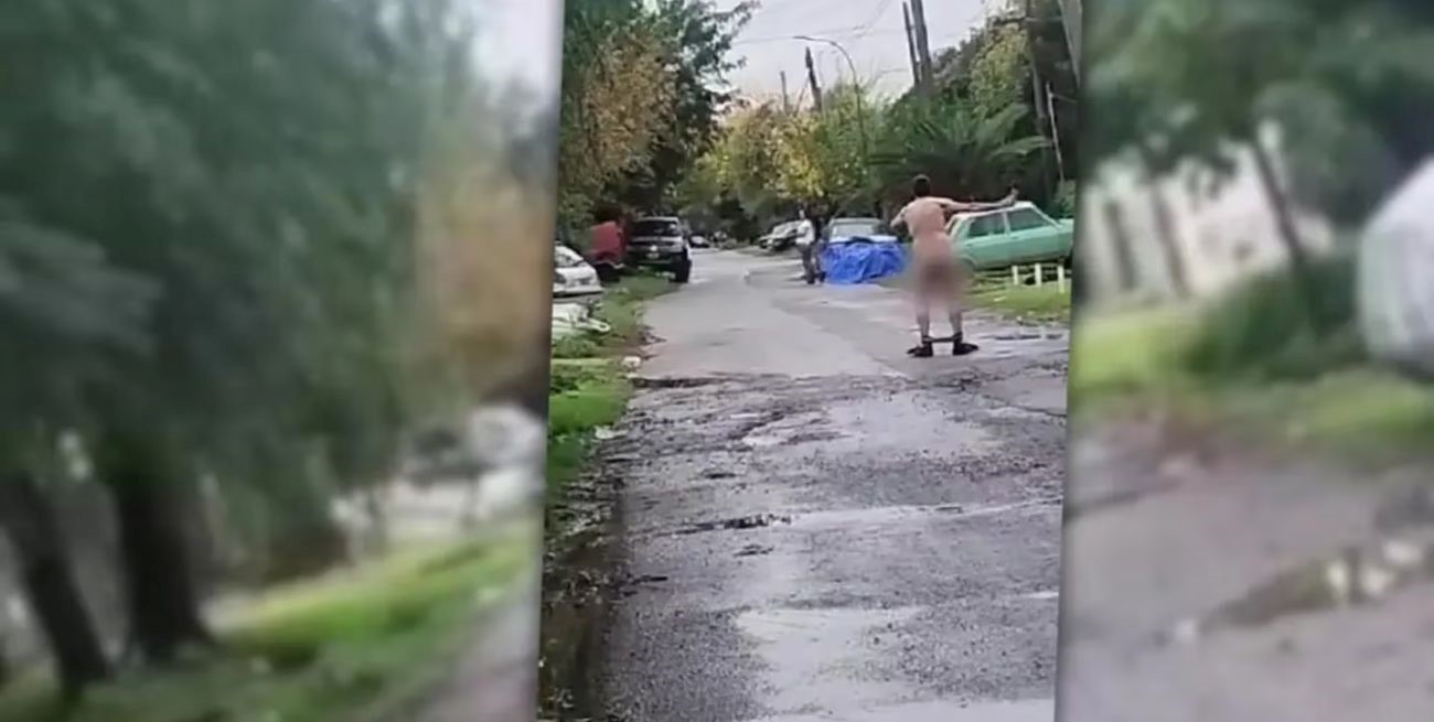 Un hombre acusado de haber secuestrado a su familia fue detenido tras desnudarse en La Plata