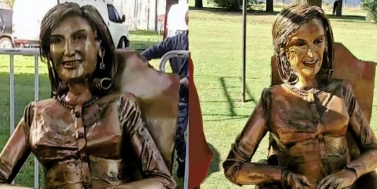 "Lifting" para la estatua de Mirtha Legrand en Villa Cañás