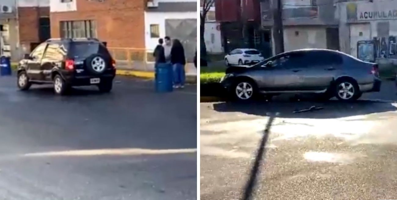 Accidente vial en la intersección de Belgrano y Junín