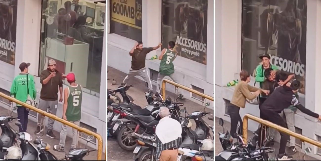 Video: dos trapitos a las piñas a metros de la peatonal santafesina