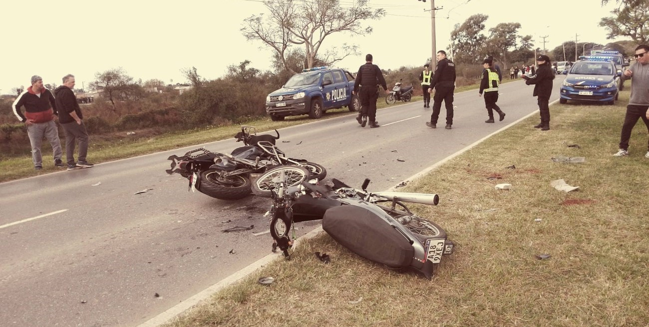 Un hombre murió en un choque entre motos en la Ruta 64