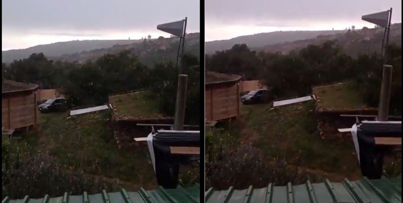 Una breve caída de nieve sorprendió a los habitantes de Villa Serrana