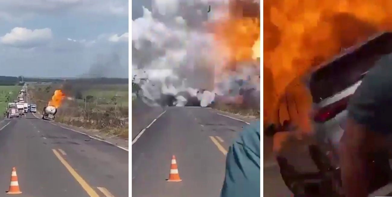 Video: impactante explosión de camión de combustible en una ruta de Brasil