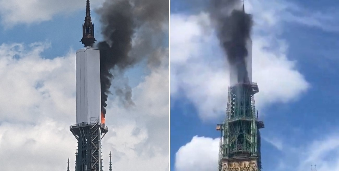 Video: incendio en la catedral de Notre Dame de Rouen en Francia