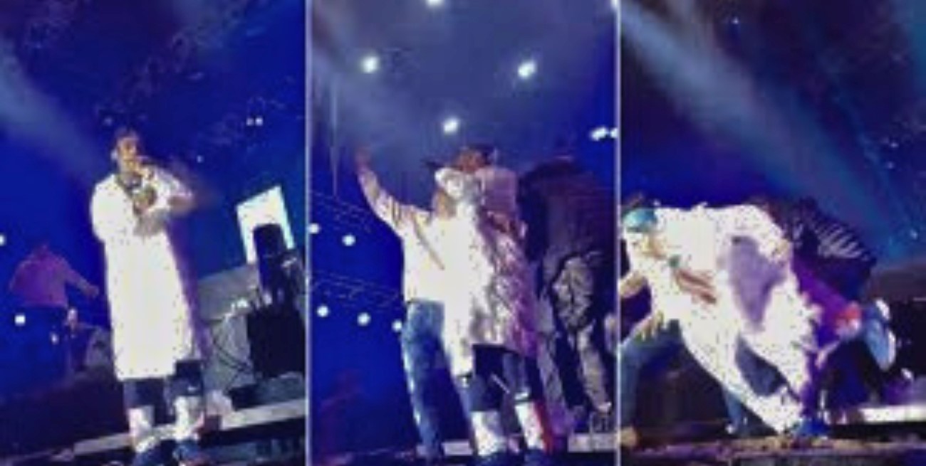 Video: L-Gante sufrió una tremenda caída en un concierto en Paraguay