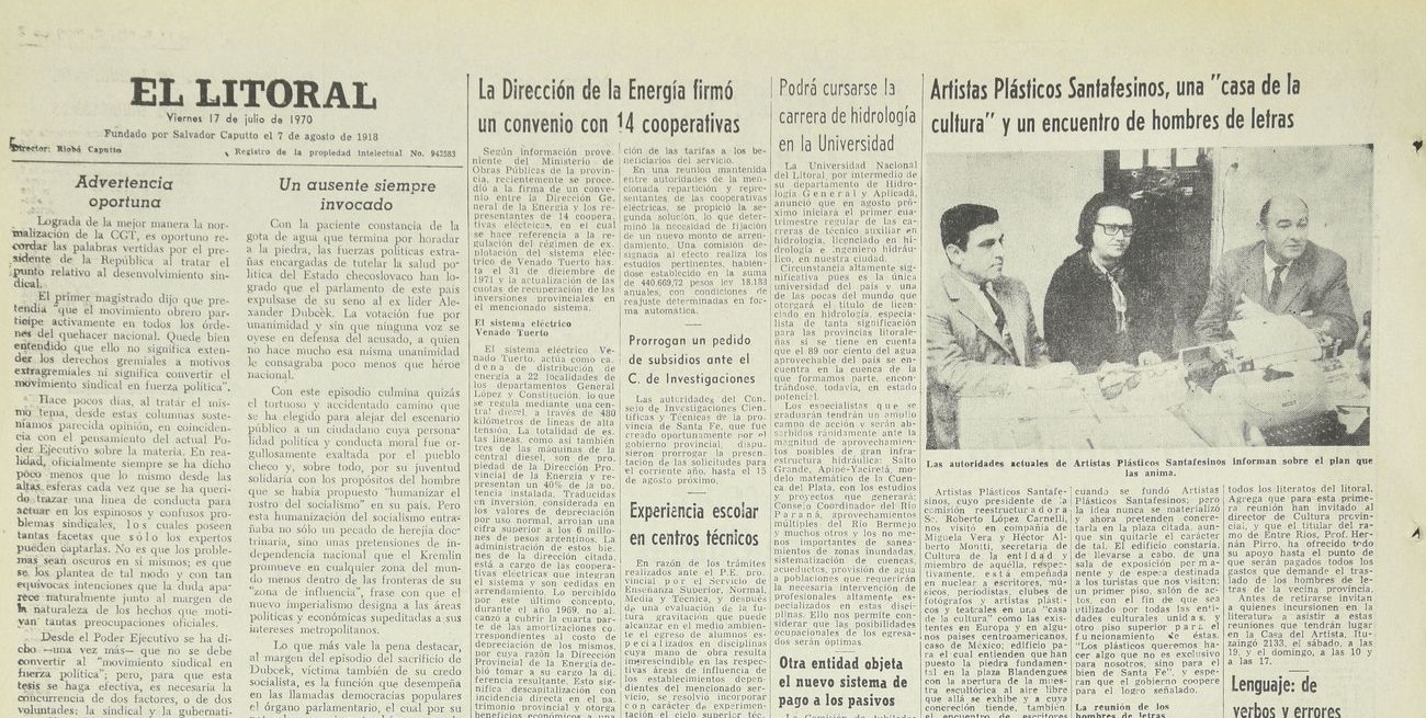 La "casa de la cultura": un anhelo de los artistas santafesinos en 1970
