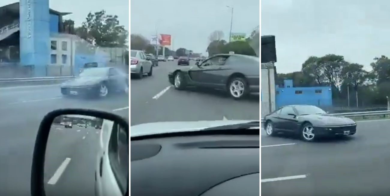 Video: la viral e imprudente maniobra de una Ferrari en plena avenida bonaerense