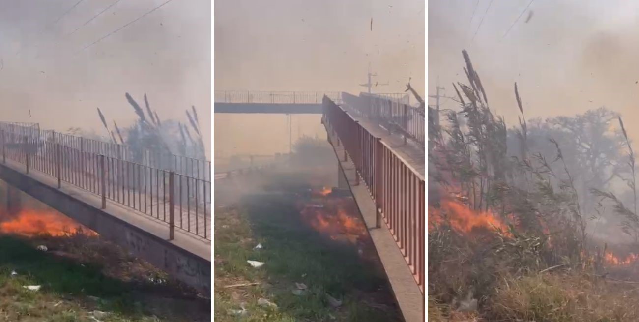 Video: incendio a la vera de la Ruta Nacional 168 a la altura de La Guardia