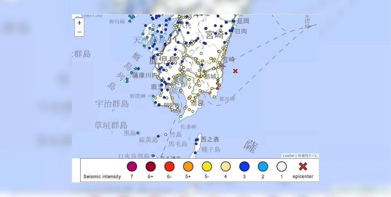 Un tsunami de 50 centimetros golpeó el puerto de Miyazaki, en el suroeste de Japón