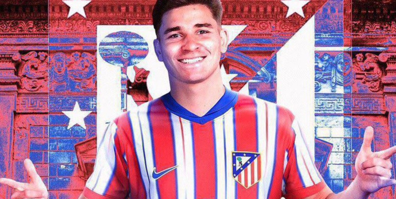 Julián Álvarez llegó a Madrid para firmar con el Atlético del "Cholo"