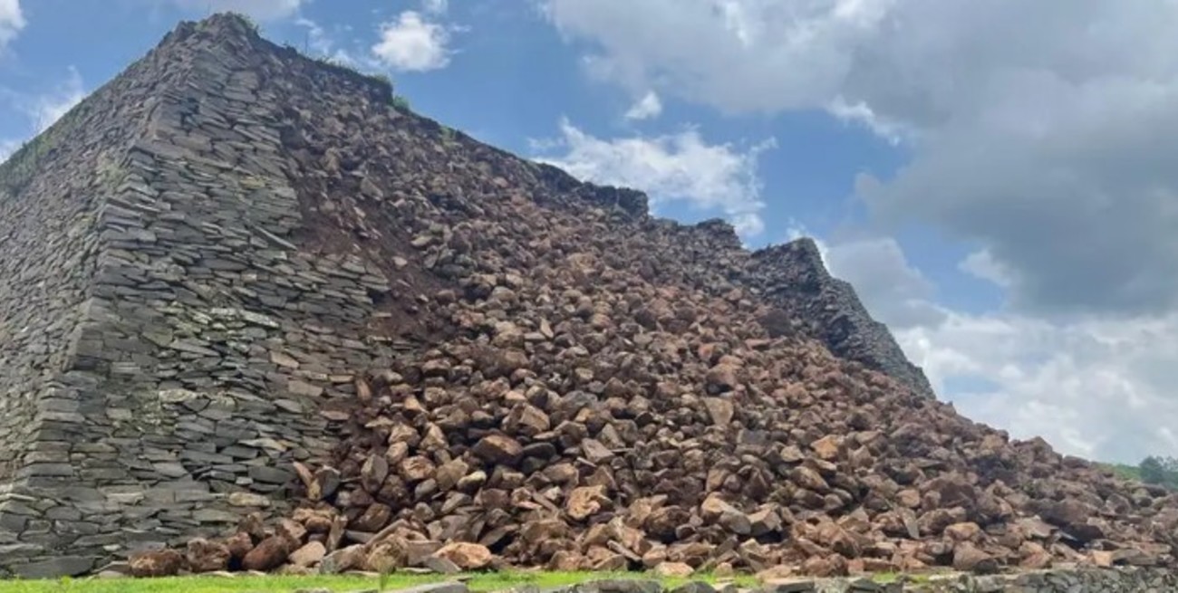 México: colapsó una pirámide prehispánica por las fuertes lluvias
